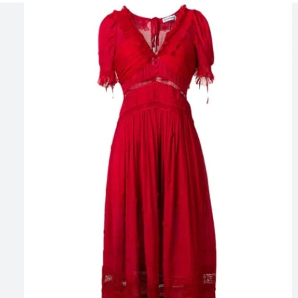 self-portrait 3D Plumetis Midi Dress - UK size 8 , US size 4